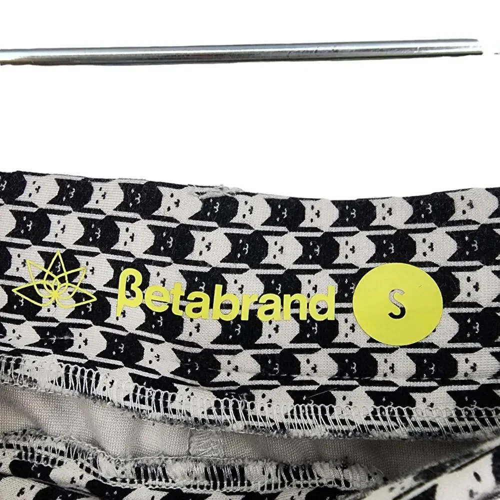 Betabrand Catstooth Chino Herringbone Pants High Waist Cat Print  Size Small